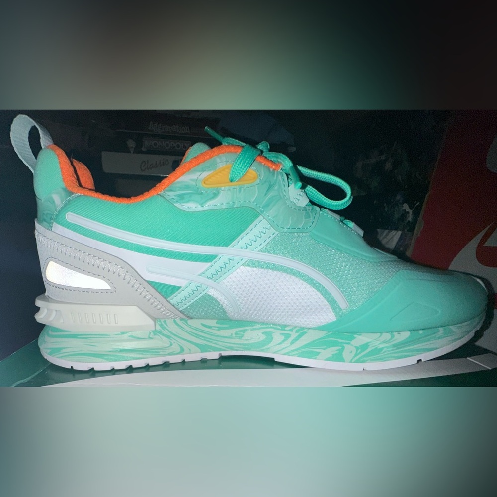 Puma Men's Aqua and Orange Sneakers